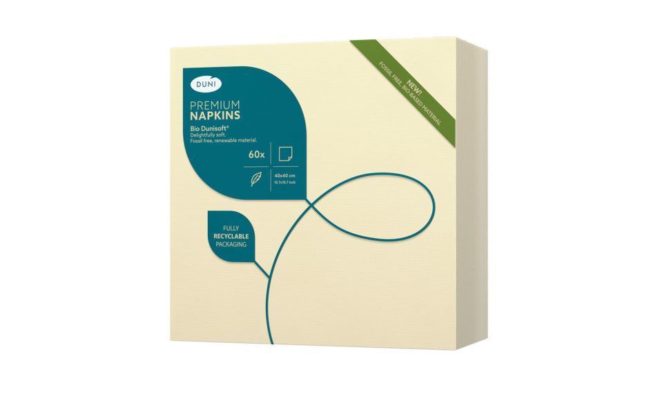 Bio dunisoft servetten 40cm crème 1/8 vouw 6 x 60 st