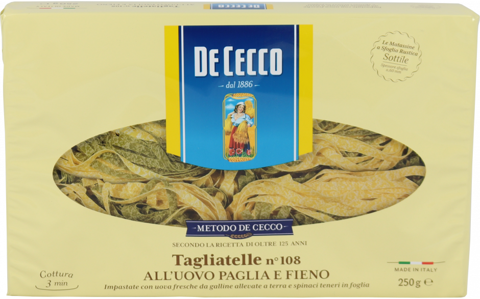 De Cecco tagliatelle paglia e fieno nr 108 - 1 x 250 gr