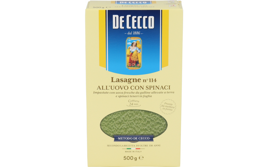 De Cecco lasagne spinaci -12 x 500 gr