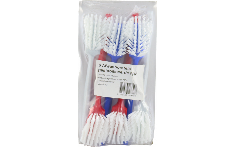 Afwasborstels plastic 6 st