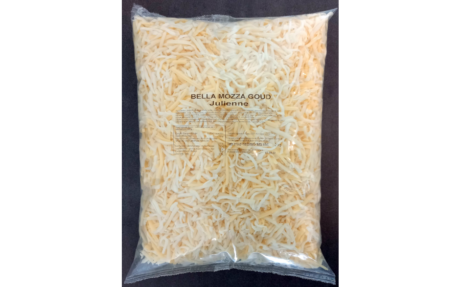 Noordhoek bella mozzarella/goud julienne geraspt 5 x 2 kg