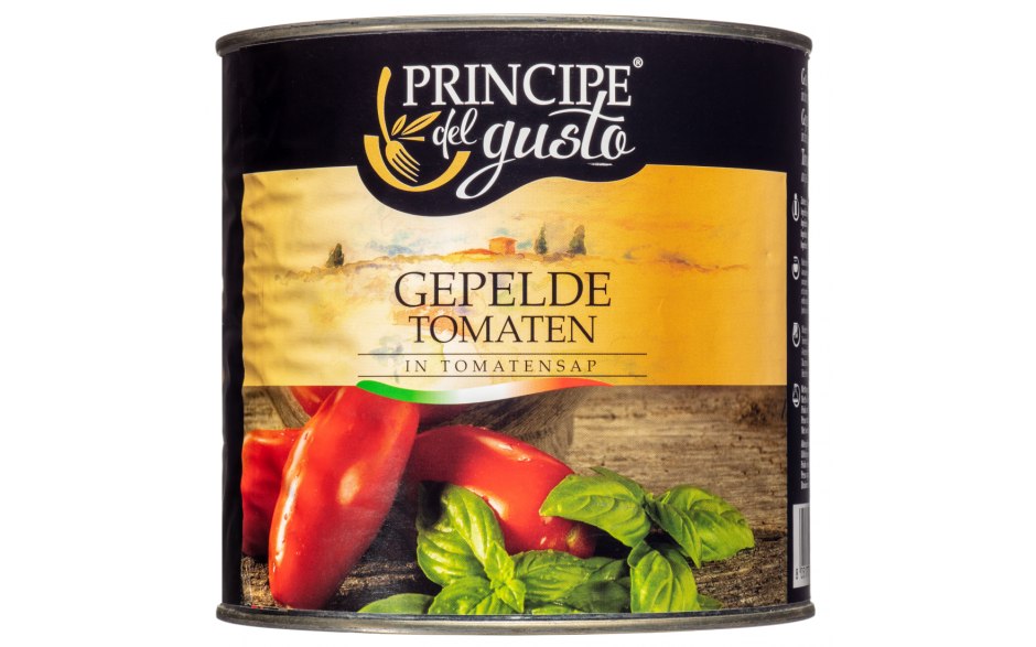 Principe del gusto gepelde tomaten 6 x 2,5 lt